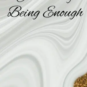 Swirled design with "Journal of Being Enough".